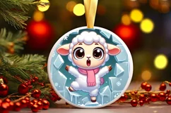 Round Christmas Ornament Sublimation|Clipart Product Image 2