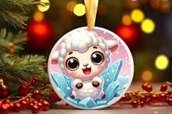 Round Christmas Ornament Sublimation|Clipart Product Image 2
