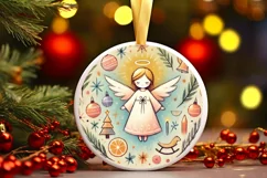 Round Christmas Ornament Sublimation|Clipart Product Image 2