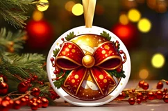 Round Christmas Ornament Sublimation|Clipart Product Image 1
