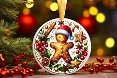 Round Christmas Ornament Sublimation|Clipart Product Image 2