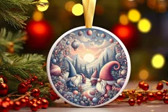 Round Christmas Ornament Sublimation|Clipart Product Image 2
