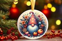 Round Christmas Ornament Sublimation|Clipart Product Image 2