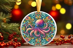 Round Christmas Ornament Sublimation|Clipart Product Image 1