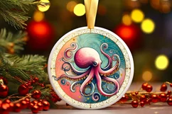 Round Christmas Ornament Sublimation|Clipart Product Image 1
