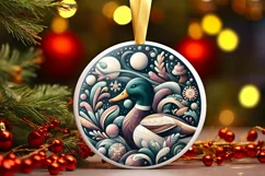 Round Christmas Ornament Sublimation|Clipart Product Image 1