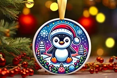 Round Christmas Ornament Sublimation|Clipart Product Image 1