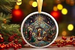 Round Christmas Ornament Sublimation|Clipart Product Image 3