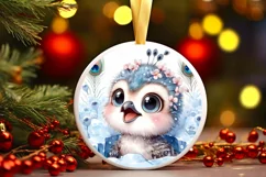 Round Christmas Ornament Sublimation|Clipart Product Image 1