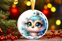 Round Christmas Ornament Sublimation|Clipart Product Image 1