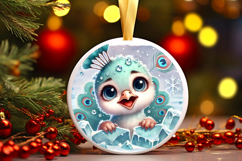Round Christmass Ornament PNG Product Image 1