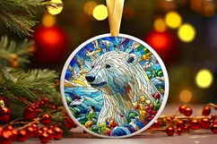 Round Christmas Ornament Sublimation|Clipart Product Image 2