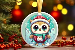 Round Christmas Ornament Sublimation|Clipart Product Image 1