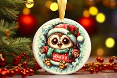 Round Christmas Ornament Sublimation|Clipart Product Image 1