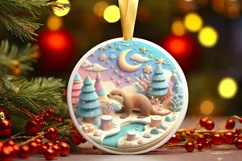 Round Christmas Ornament Sublimation|Clipart Product Image 1