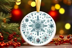 Round Christmas Ornament Sublimation|Clipart Product Image 1