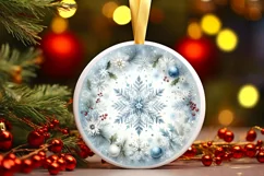 Round Christmas Ornament Sublimation|Clipart Product Image 3