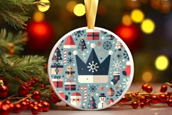 Round Christmas Ornament Sublimation|Clipart Product Image 2