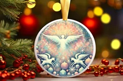 Round Christmas Ornament Sublimation|Clipart Product Image 2