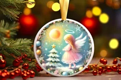 Round Christmas Ornament Sublimation|Clipart Product Image 2