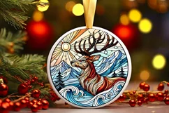 Round Christmas Ornament Sublimation|Clipart Product Image 1
