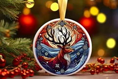 Round Christmas Ornament Sublimation|Clipart Product Image 1