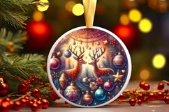 Round Christmas Ornament Sublimation|Clipart Product Image 1