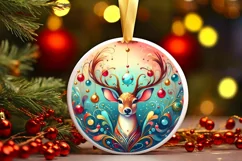 Round Christmas Ornament Sublimation|Clipart Product Image 1