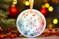 Round Christmas Ornament Sublimation|Clipart Product Image 3