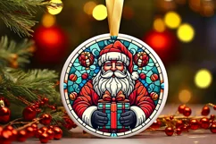 Round Christmas Ornament Sublimation|Clipart Product Image 2
