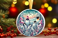 Round Christmas Ornament Sublimation|Clipart Product Image 2