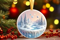 Round Christmas Ornament Sublimation|Clipart Product Image 1