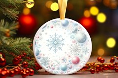 Snowflakes Type Treatment Round Ornament Sublimation PNG Product Image 1