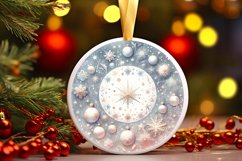 Snowflakes Type Treatment Round Ornament Sublimation PNG Product Image 1