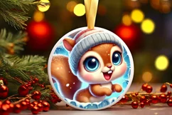 Round Christmas Ornament Sublimation|Clipart Product Image 2