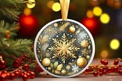 Round Christmas Ornament Sublimation|Clipart Product Image 1