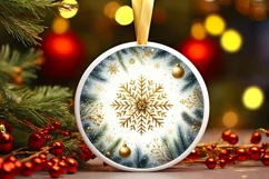 Round Christmas Ornament Sublimation|Clipart Product Image 1