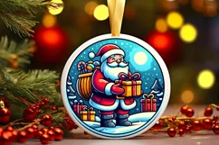 Round Christmas Ornament Sublimation|Clipart Product Image 1