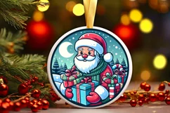 Round Christmas Ornament Sublimation|Clipart Product Image 1