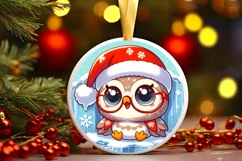 Round Christmas Ornament Sublimation|Clipart Product Image 1