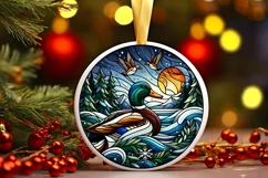 Round Christmas Ornament Sublimation|Clipart Product Image 2