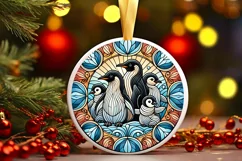 Round Christmas Ornament Sublimation|Clipart Product Image 2