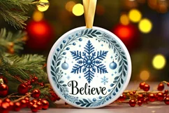 Round Christmas Ornament Sublimation|Clipart Product Image 1