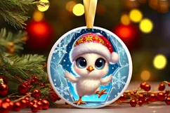 Round Christmas Ornament Sublimation|Clipart Product Image 1