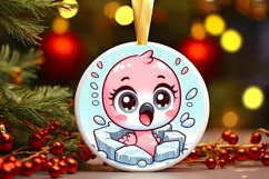 Round Christmas Ornament Sublimation|Clipart Product Image 1