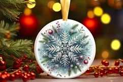 Round Christmas Ornament Sublimation|Clipart Product Image 3