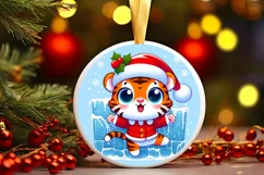 Round Christmas Ornament Sublimation|Clipart Product Image 1