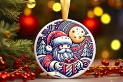Round Christmas Ornament Sublimation|Clipart Product Image 2