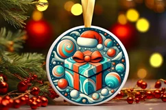 Round Christmas Ornament Sublimation|Clipart Product Image 2