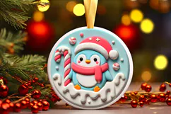 Round Christmass Ornament PNG Product Image 1